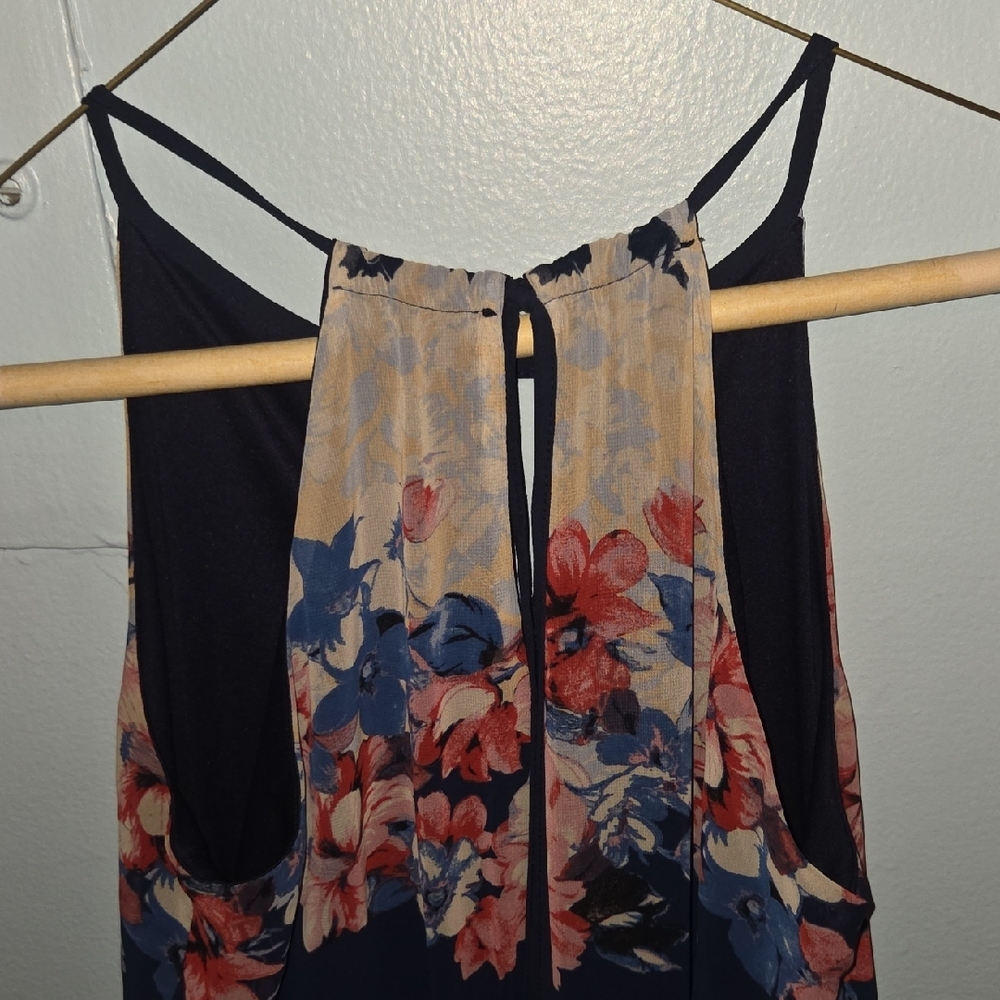Pink Owl Long Navy Floral Halter Maxi Dress - Picture 4 of 6